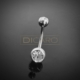 Piercing do pupku Belly crystal strieborný